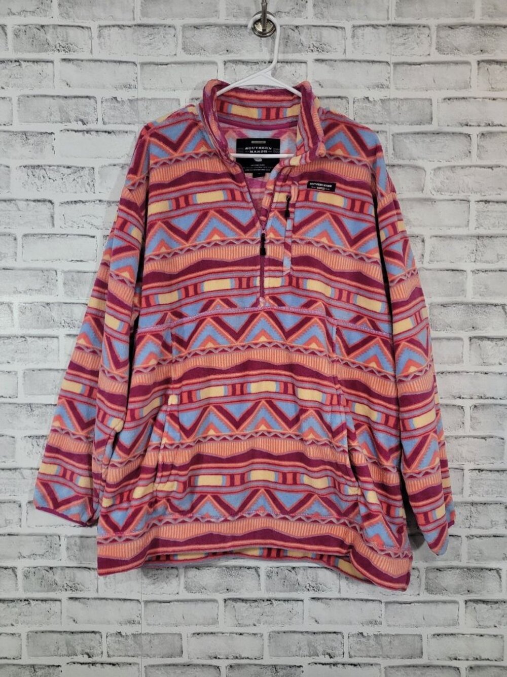 NWOT Southern Marsh Unisex Santiago Quarter Zip Aztec Fleece Pullover Large